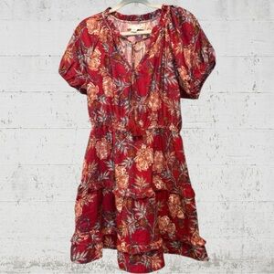 Band of the Free CONNIE GARNET FLORAL MINI DRESS Size Medium